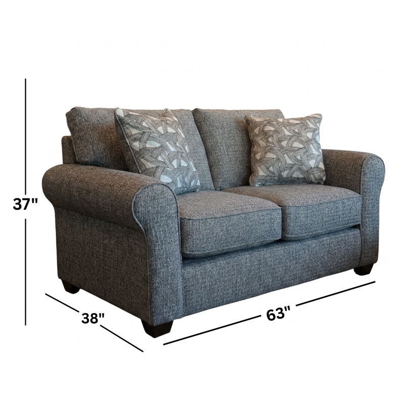 Collins Love Seat in Sugarshack Onyx