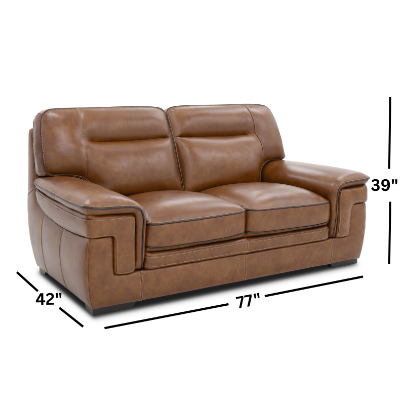 Venetian Honey Leather Love Seat
