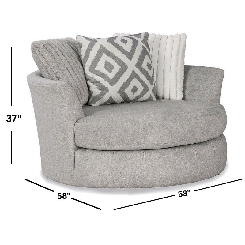 Mondo Tweed Silver Swivel Chair
