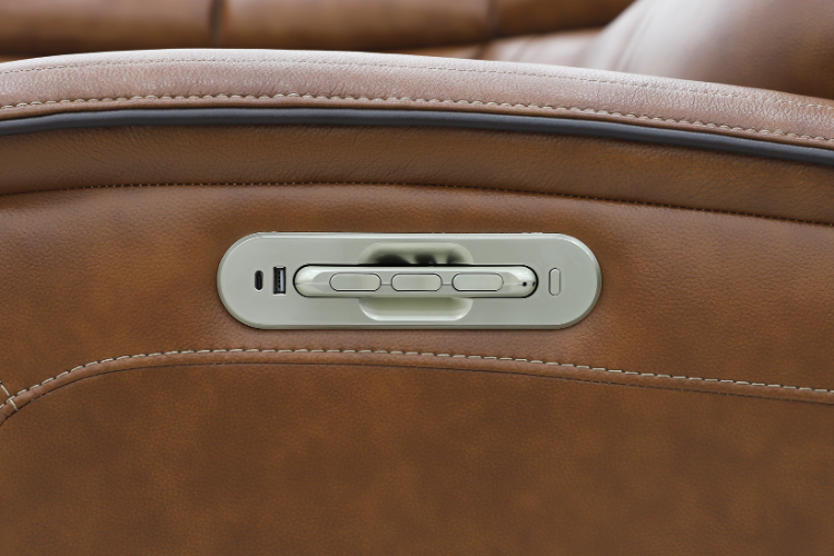 Venetian Honey Leather 6-Piece Triple Power Reclining Sectional: Massage, Heat, and Zero Gravity Reclining