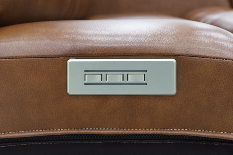 Venetian Honey Leather 6-Piece Triple Power Reclining Sectional: Massage, Heat, and Zero Gravity Reclining