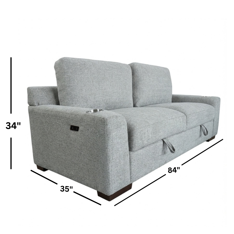 Bryce Sofa w/ Storage & Two Stainless Steel Cup Holders