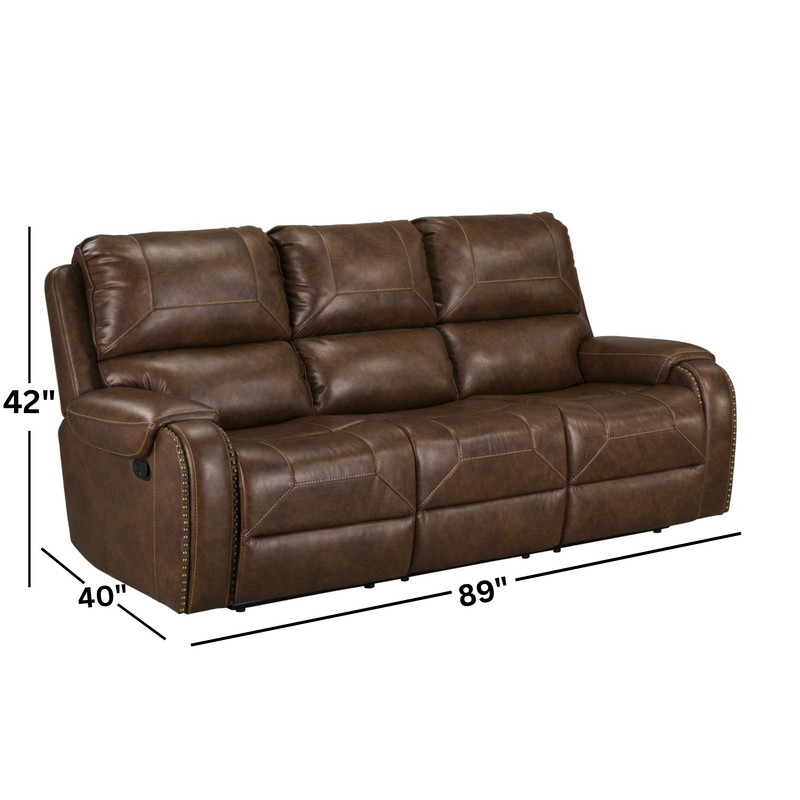 Winslow Brown Reclining Sofa w/ Drop Down Table