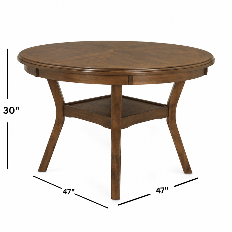 Gia Dark Brown Round Dining Table with Four Dining Chairs