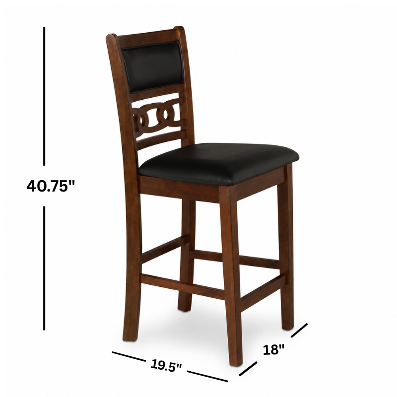 Gia Cherry Round Counter Table with Four Counter Chairs