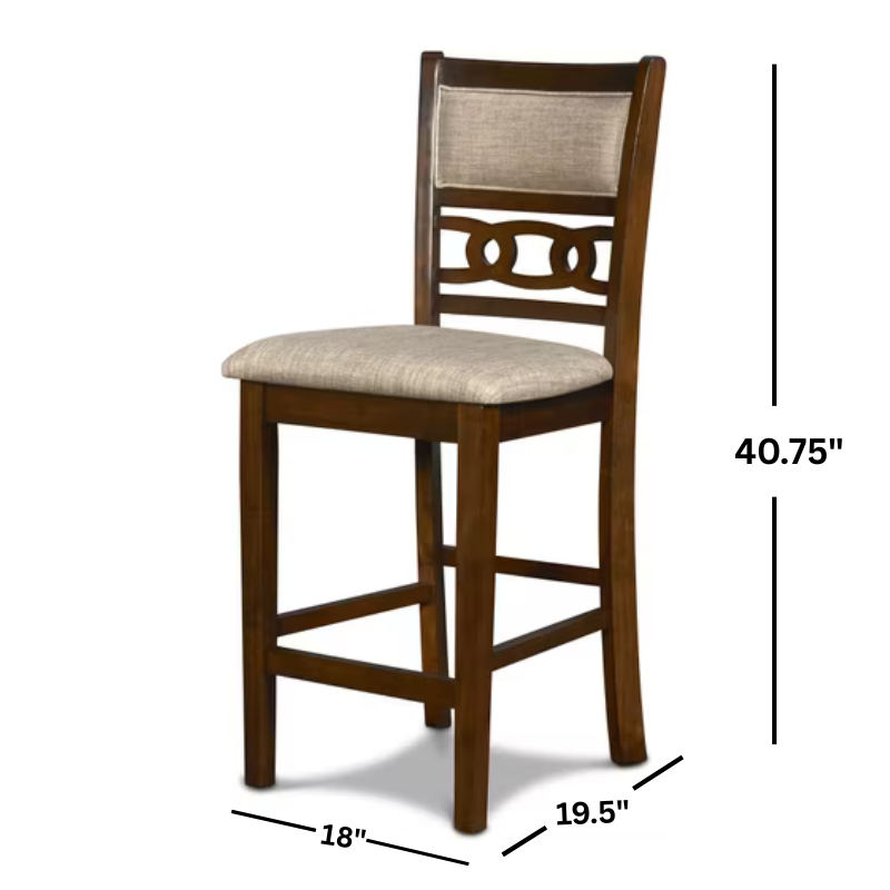 Gia Cherry Round Counter Table with Four Counter Chairs