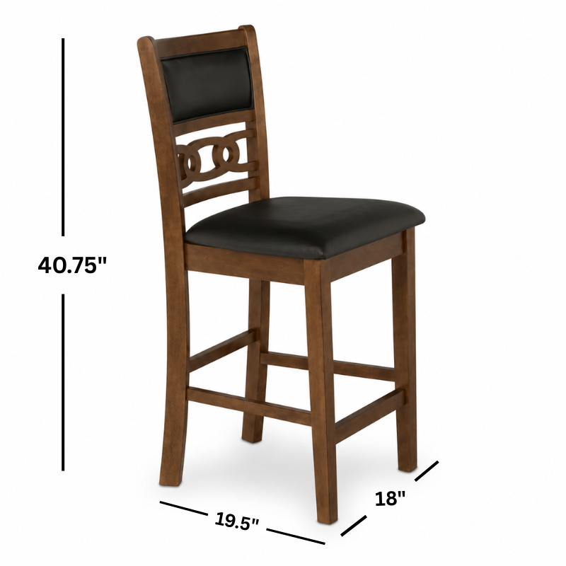 Gia Dark Brown Round Counter Table with Four Counter Chairs