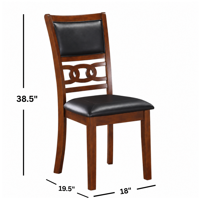 Gia Cherry Round Dining Table with Four Dining Chairs