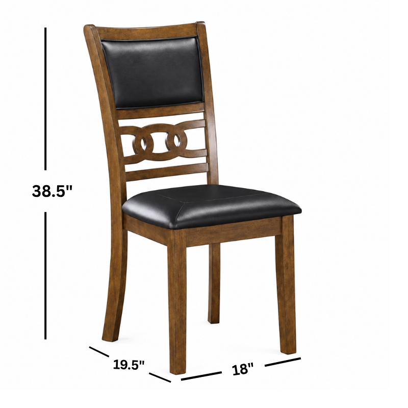 Gia Dark Brown Round Dining Table with Four Dining Chairs