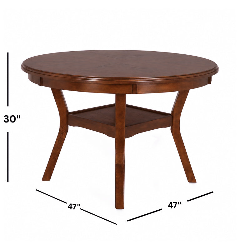 Gia Cherry Round Dining Table with Four Dining Chairs