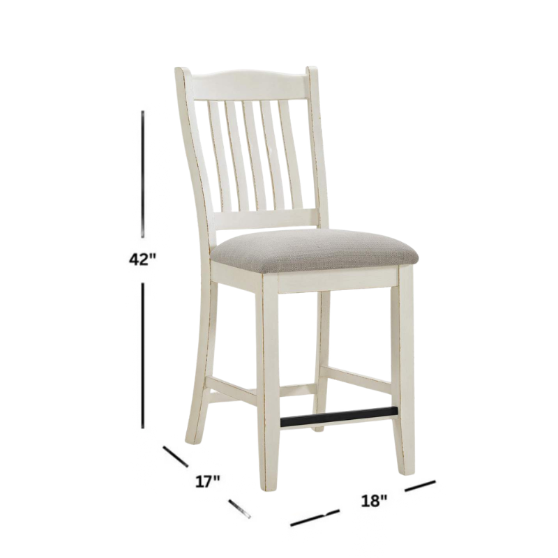 Bellevue Slat Back Counter Chair w/ Beige