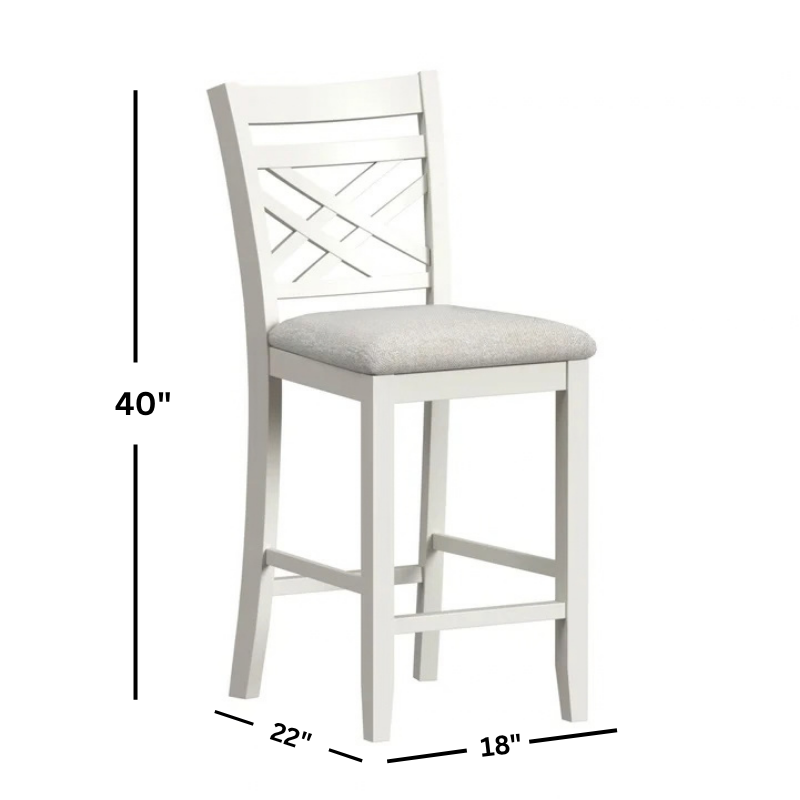 Brooks White 5 Piece Counter Set