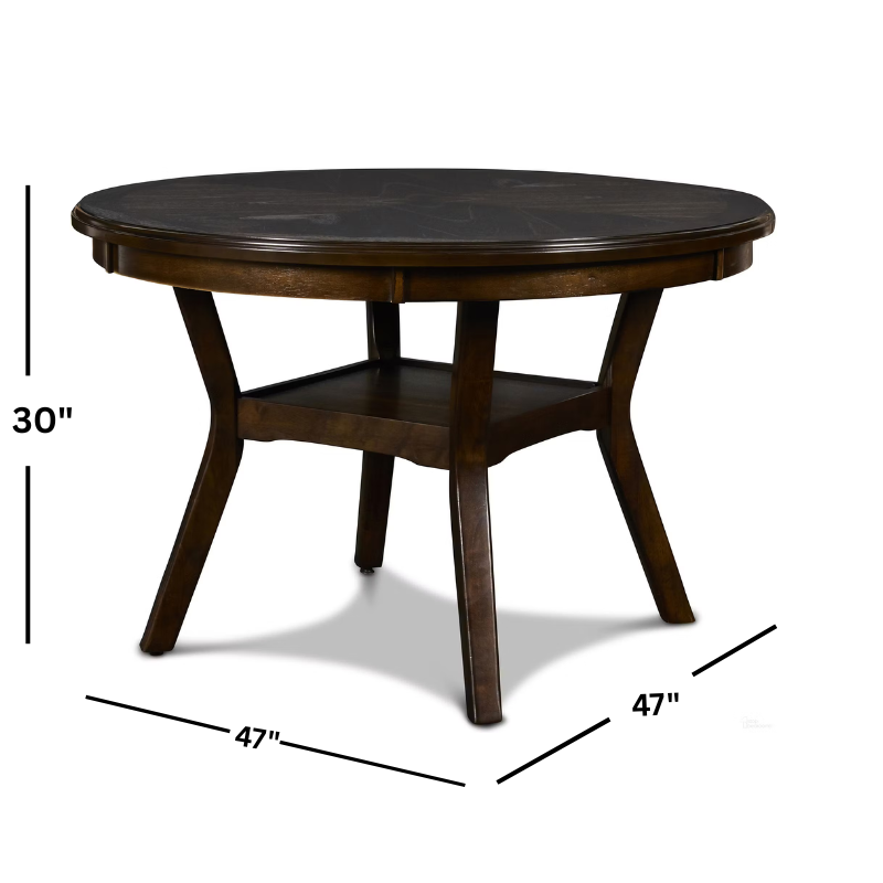Gia Cherry Round Dining Table with Four Dining Chairs