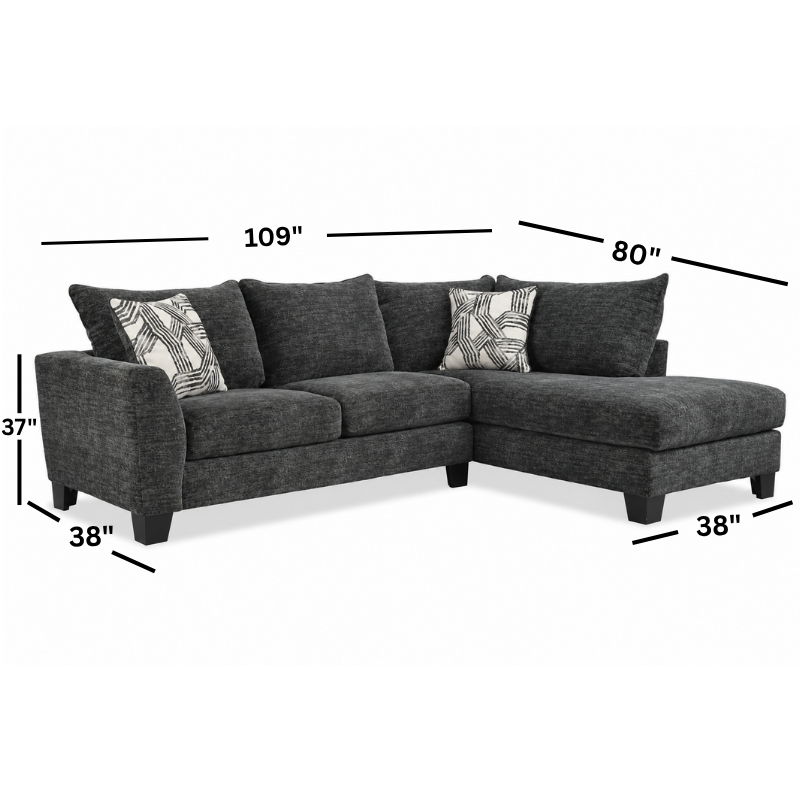 Galactic Charcoal Two Piece Sectional