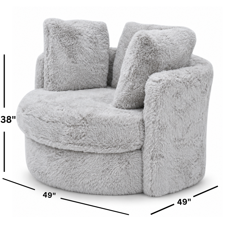 Yakety Yak Dove Fur Swivel Pod