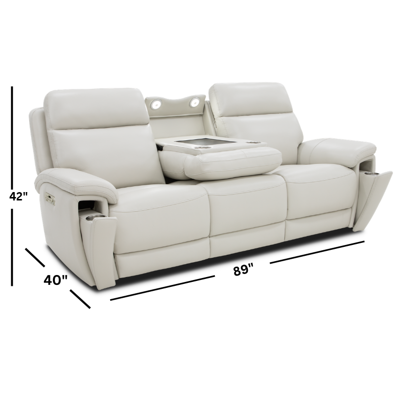 Cordova Cracked Ice Triple Power Leather Sofa