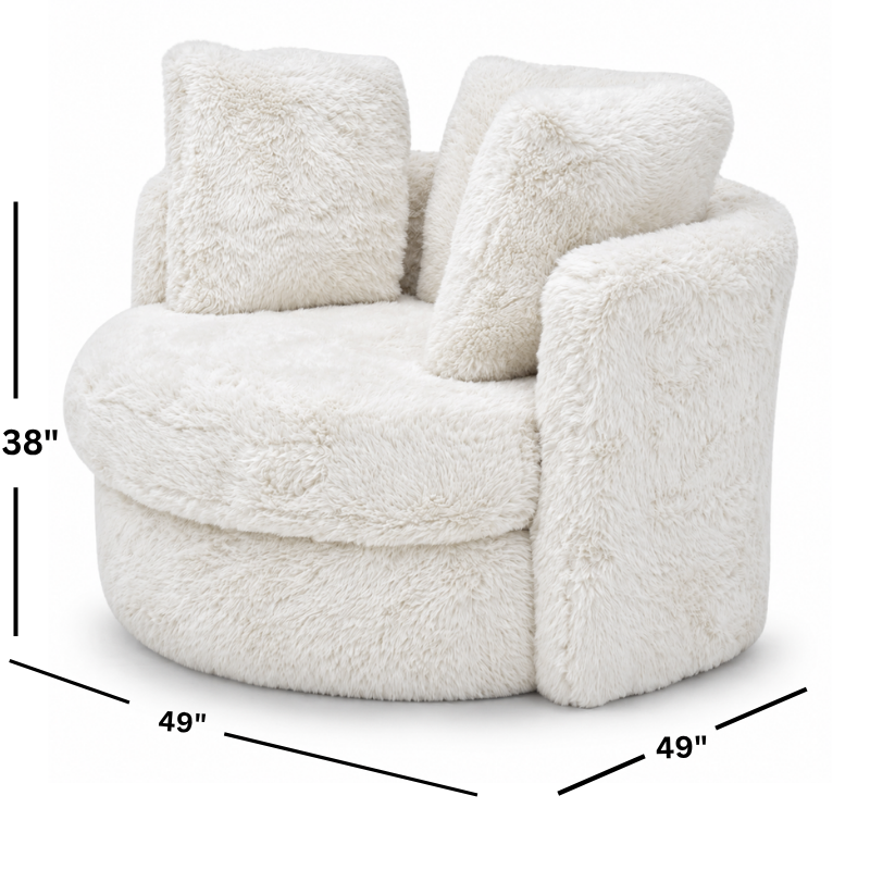 Yakety Yak Natural Fur Swivel Pod