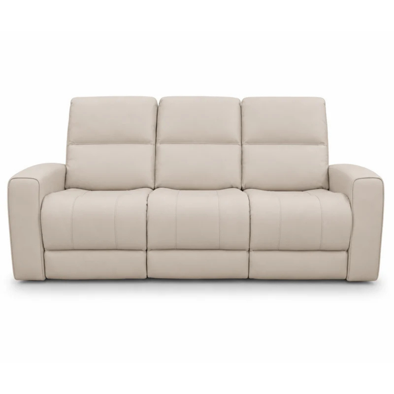 Austin White Leather Reclining Sofa