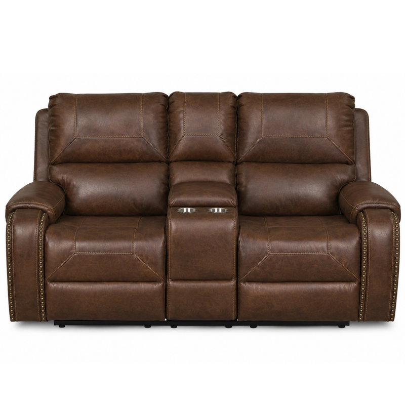 Winslow Brown Glider Console Loveseat