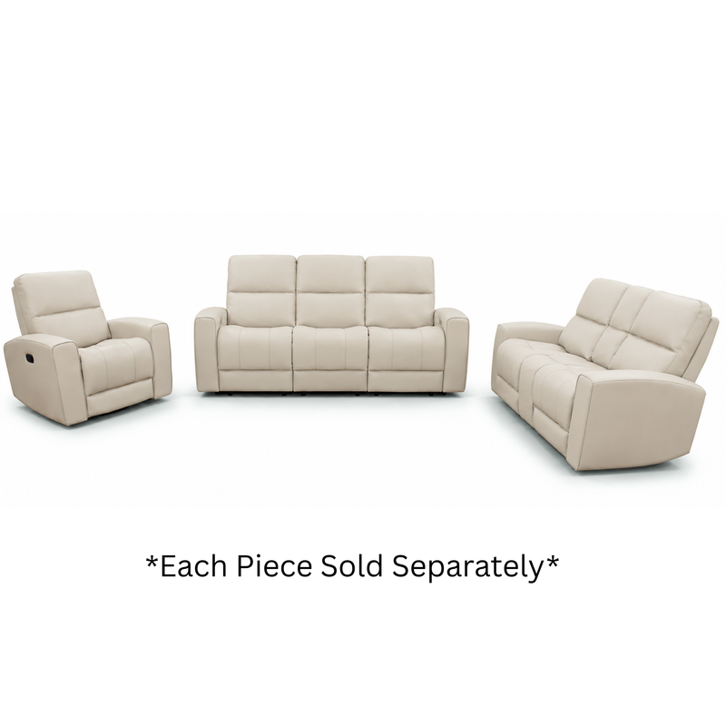 Austin White Leather Reclining Sofa