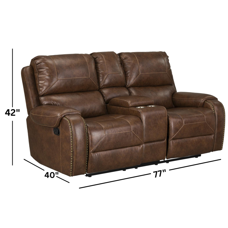 Winslow Brown Glider Console Loveseat