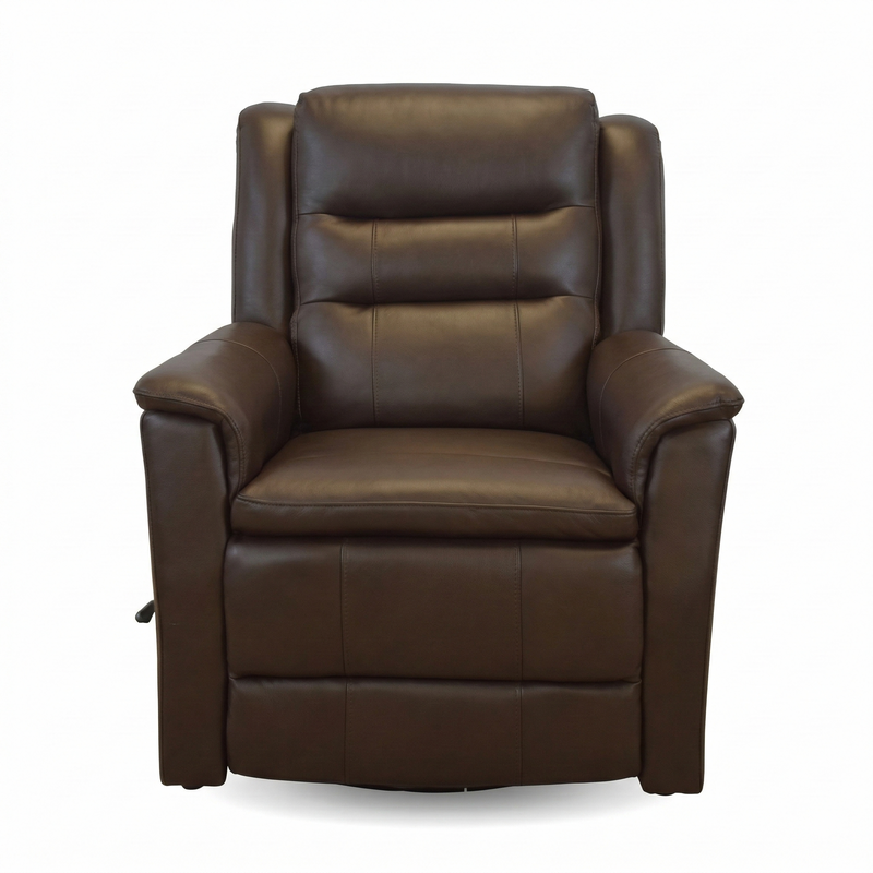 Leather Madrid Chocolate Swivel Glider Recliner