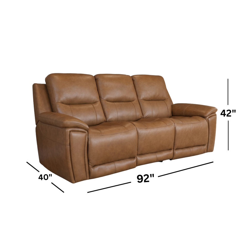 Genova Earth Top Grain Leather Dual Power Reclining Sofa