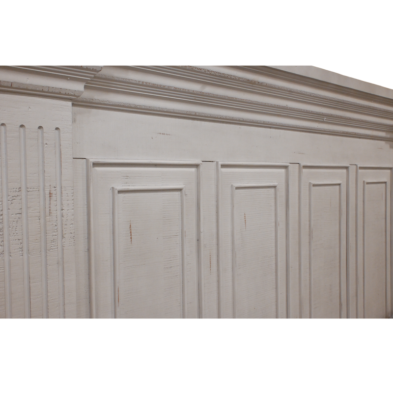 Heather Rustic White Queen Panel Bed