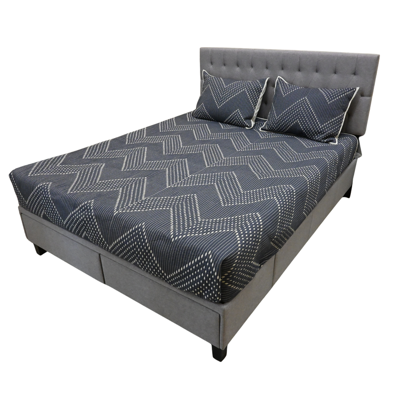 Iris Stone Queen Panel Storage Bed