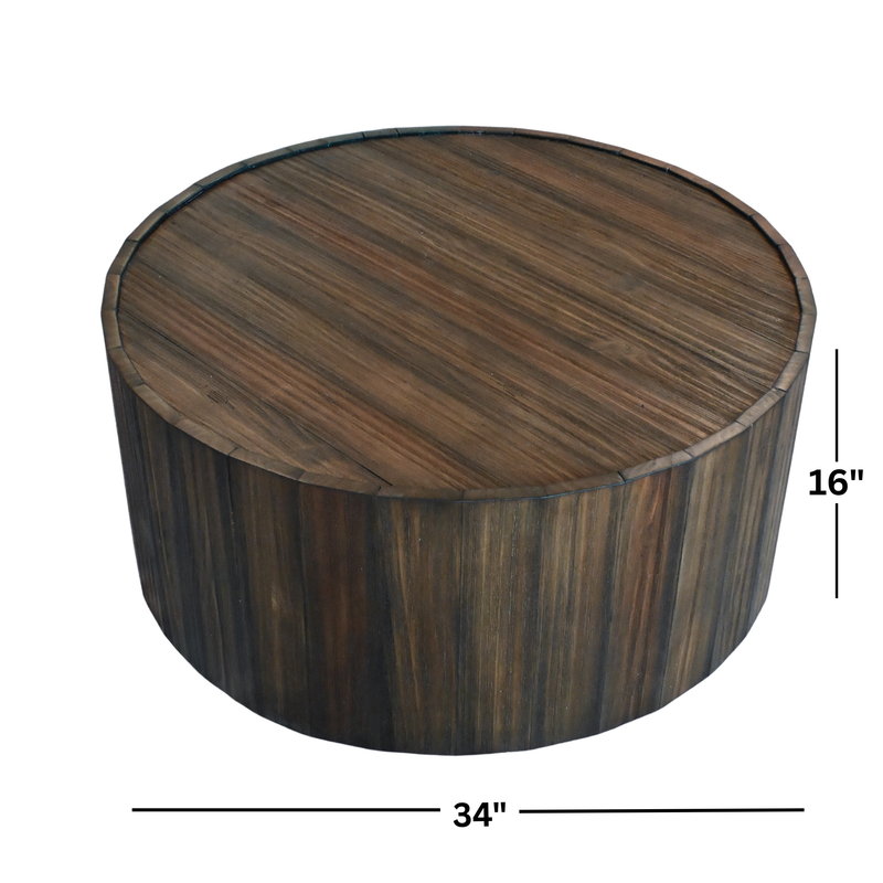 Dakota Round Cocktail Table W/ Casters