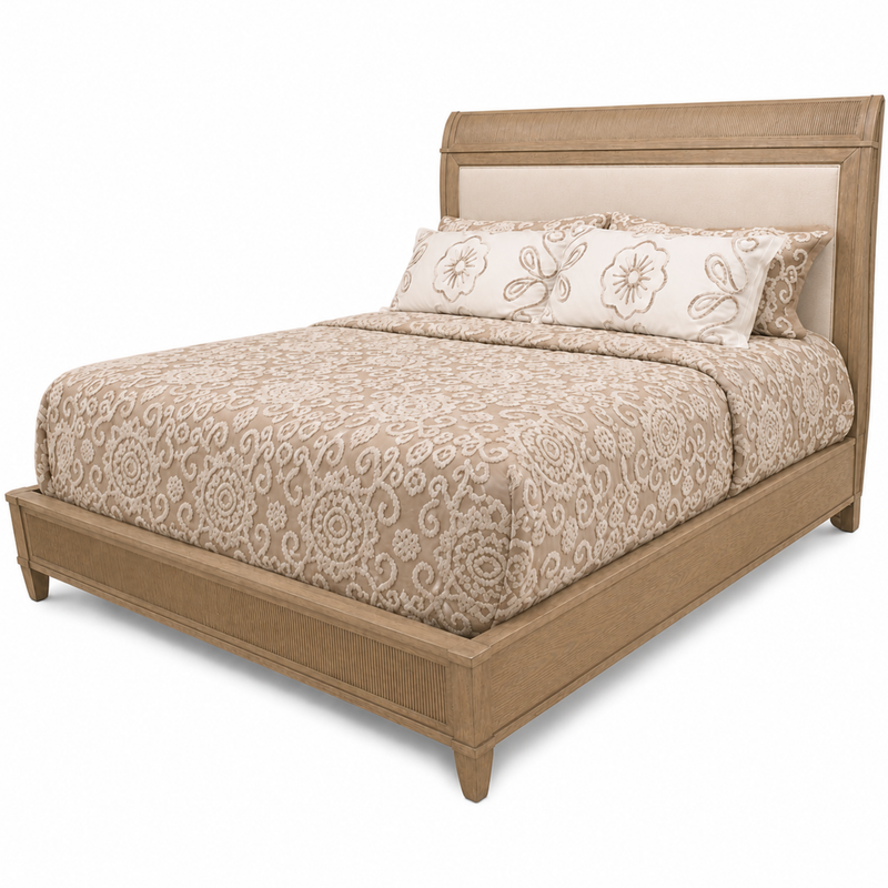 Avena King Sleigh Bed w/ Upholstered Headboard