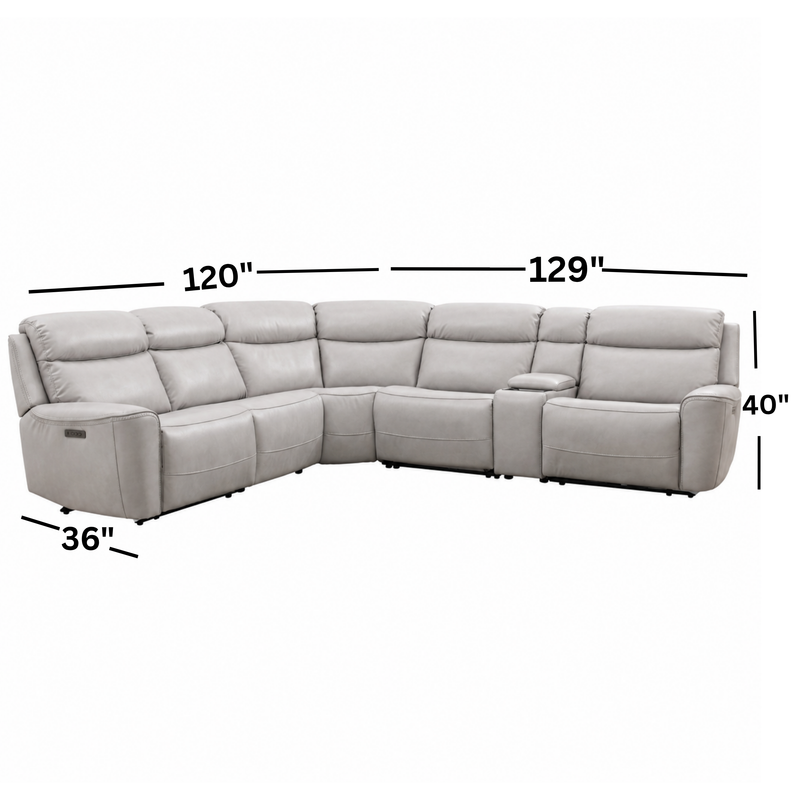 Bolero Fog Zero Gravity 6PC Power Reclining Sectional