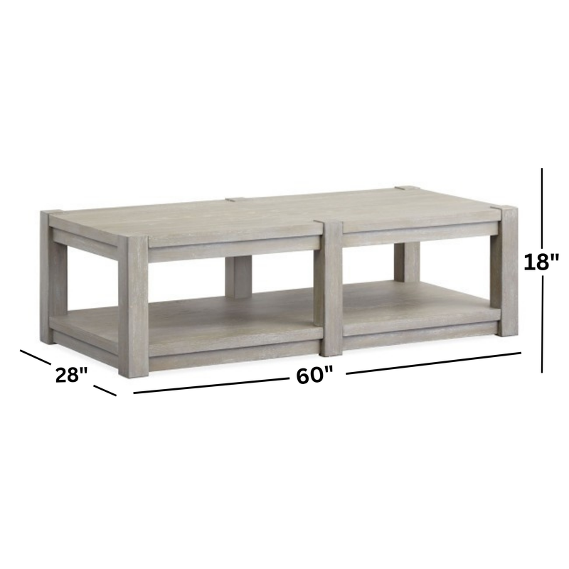 Burgess Rectangular Shelf Cocktail Table W/ Casters