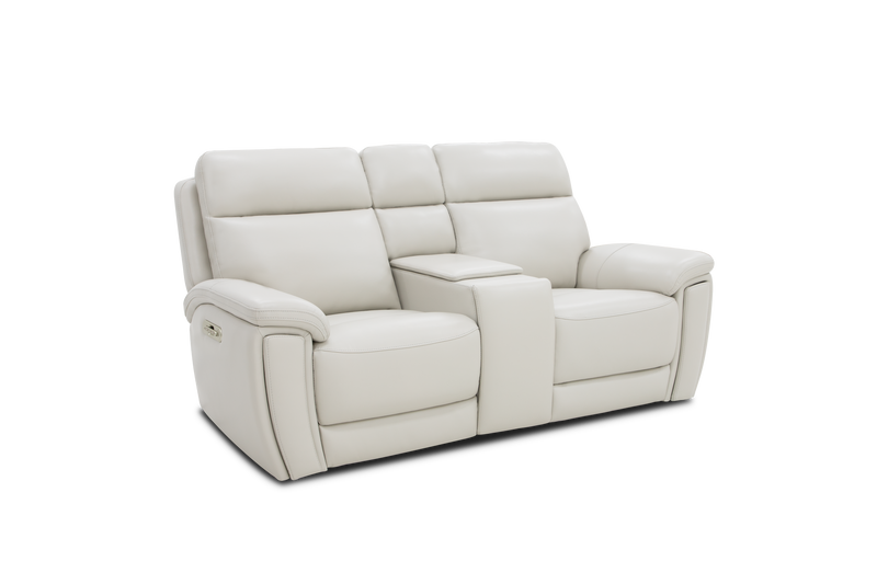 Cordova Cracked Ice Triple Power Leather Console Loveseat