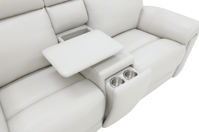 Cordova Cracked Ice Triple Power Leather Console Loveseat
