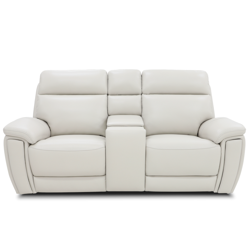Cordova Cracked Ice Triple Power Leather Console Loveseat