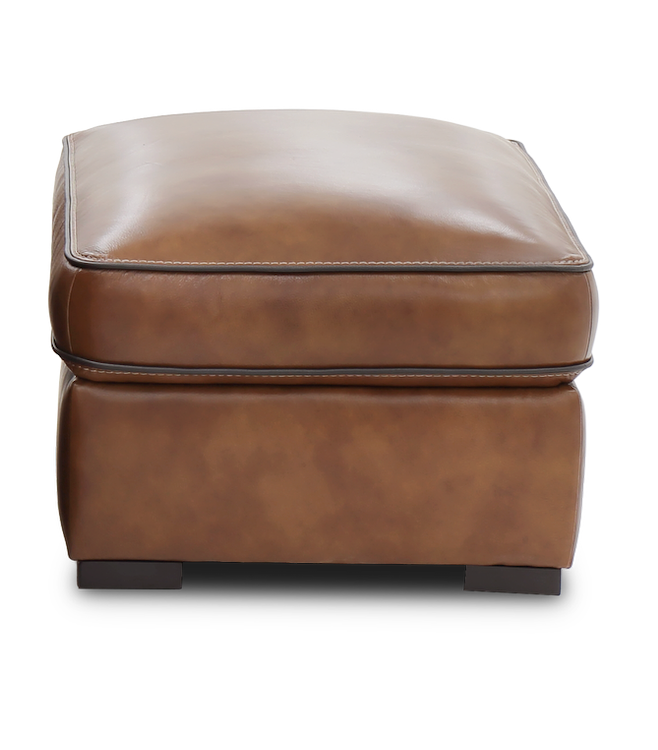 Venetian Honey Leather Ottoman