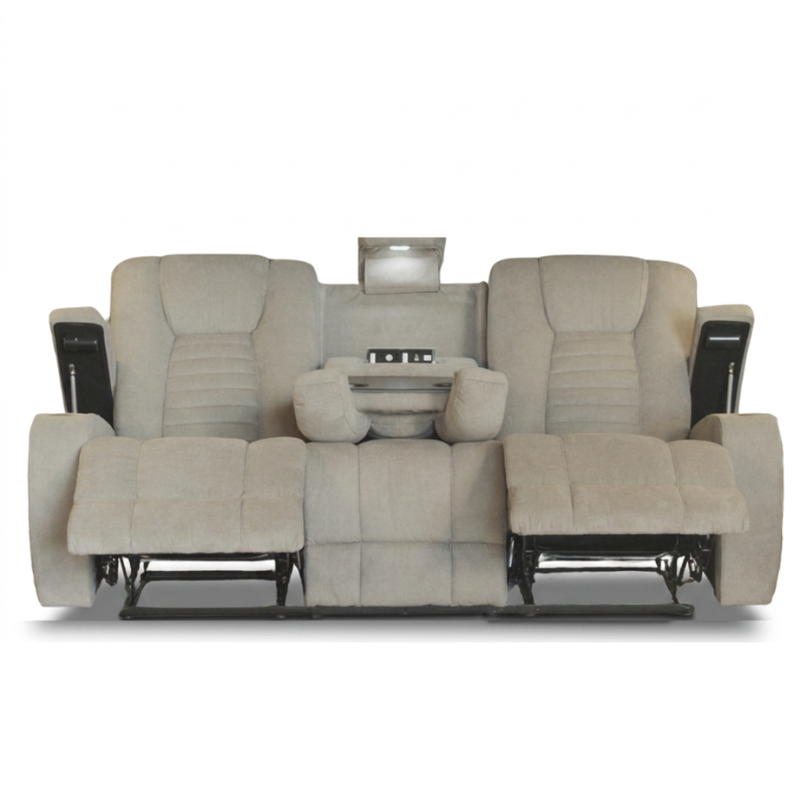 Vienna Taupe Sofa w/ Drop Table & Light