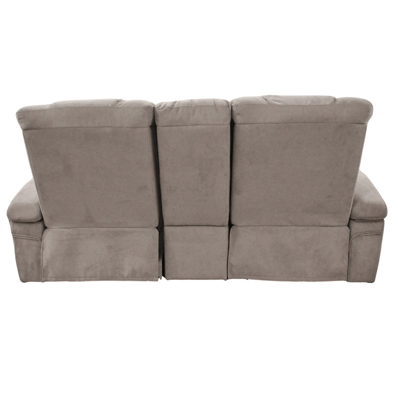 Vienna Taupe Console Rocking Reclining Loveseat