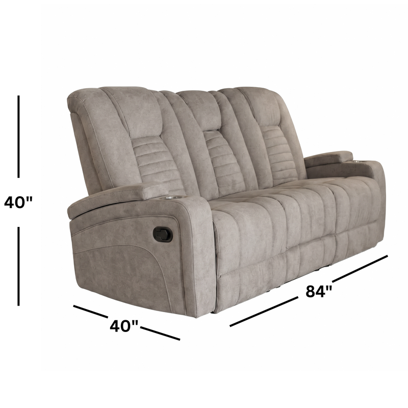 Vienna Taupe Sofa w/ Drop Table & Light