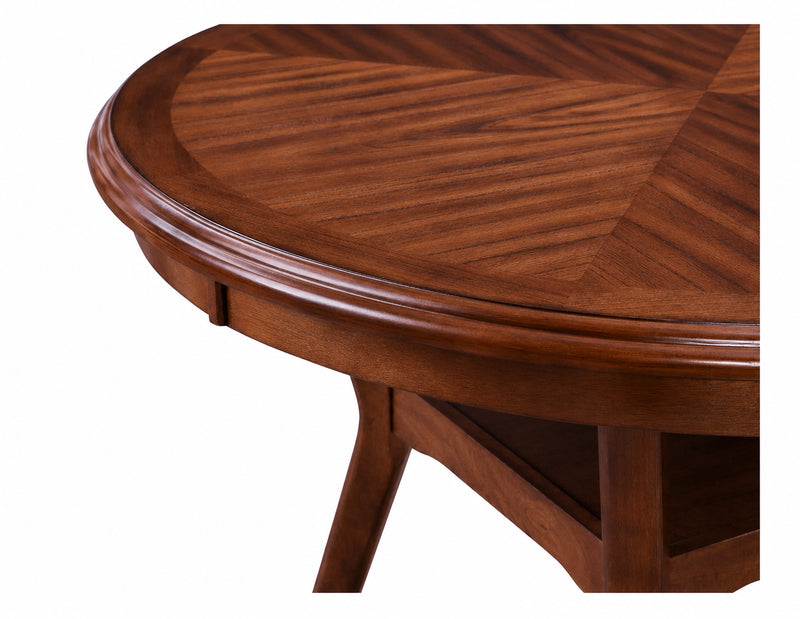 Gia Cherry Round Dining Table with Four Dining Chairs