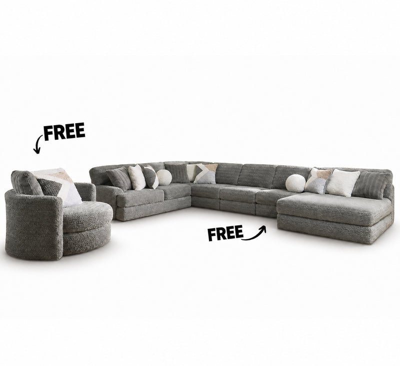 FREE Armless Chair & Swivel Chair with Purchase of Doodle Iron 3 Pc Sectional