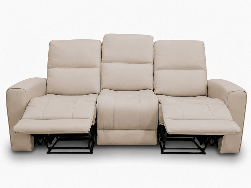 Austin White Leather Reclining Sofa