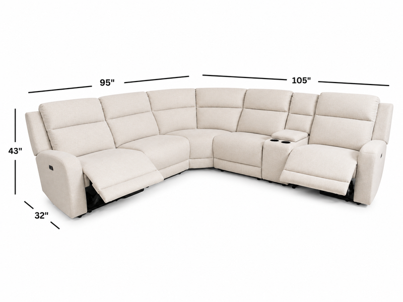 FREE Hyde Park Glider Recliner in Cloud with Purchase of Hyde Park 6 Pc Sectional in Cloud