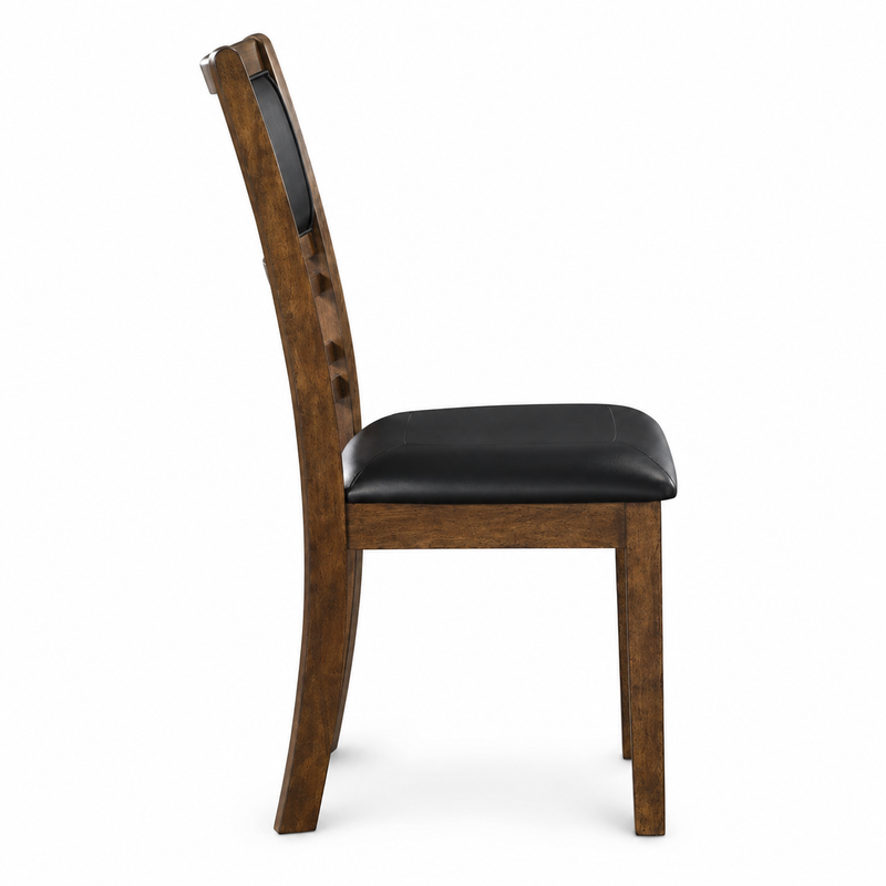 Gia Dark Brown Round Dining Table with Four Dining Chairs