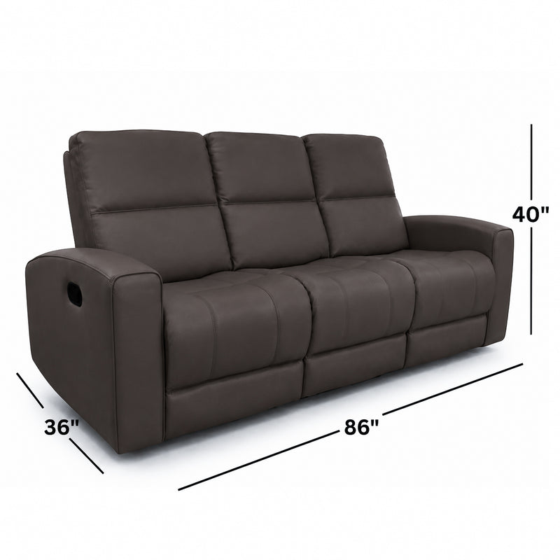 1/2 PRICE Austin Grey Leather Reclining Console Love Seat W/ Wireless Charger And Hidden Cupholders w/ purchase of the Austin Grey Leather Reclining Sofa