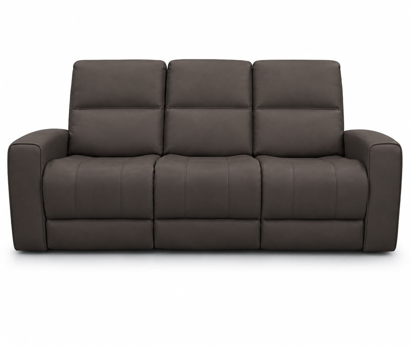 1/2 PRICE Austin Grey Leather Reclining Console Love Seat W/ Wireless Charger And Hidden Cupholders w/ purchase of the Austin Grey Leather Reclining Sofa
