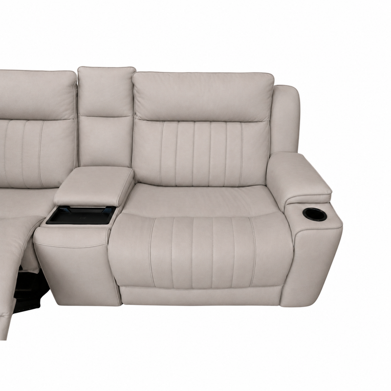 Avery Leather Triple Power Sectional