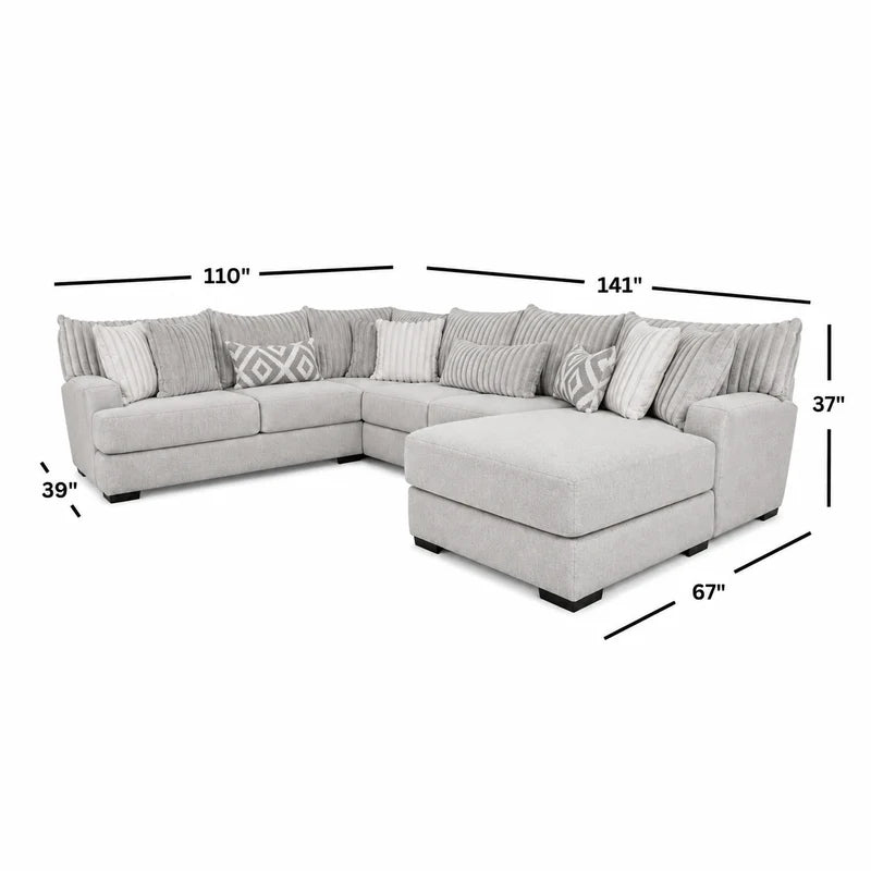 FREE Armless Chair & Ottoman with purchase of the Mondo Tweed 3 Pc Sectional