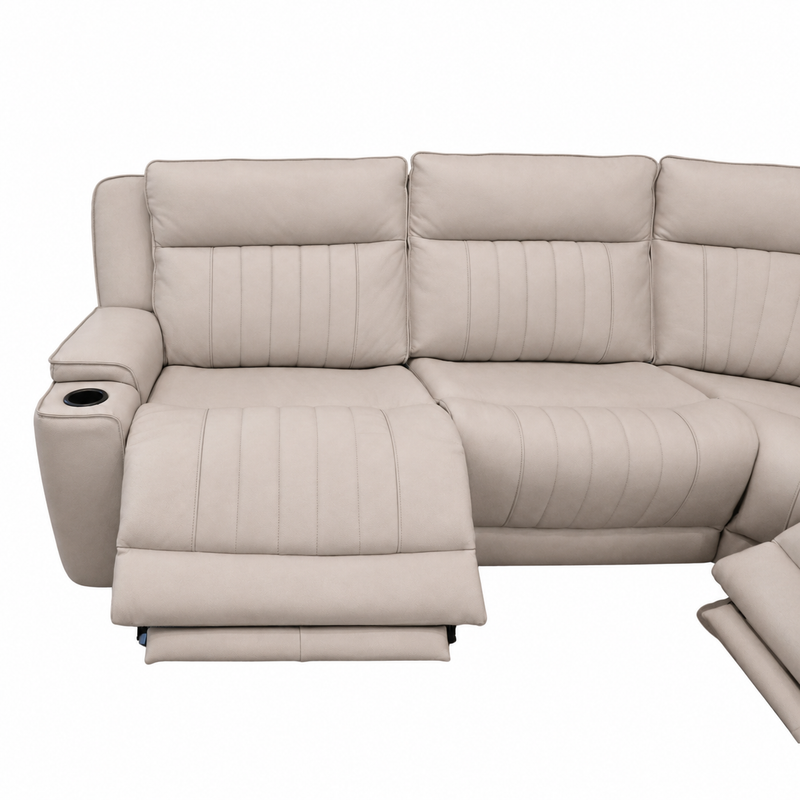 Avery Leather Triple Power Sectional
